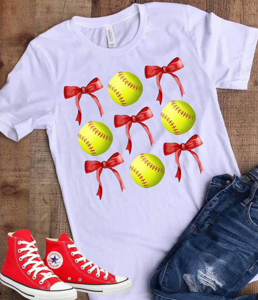 Softball & Bows Tee