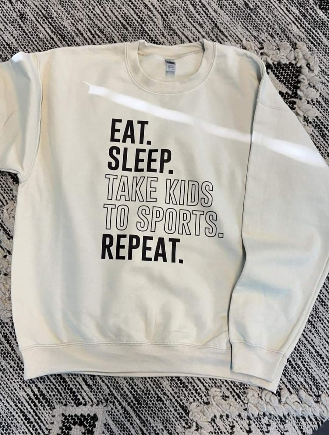 Eat. Sleep. Sports. GLITTER letters.